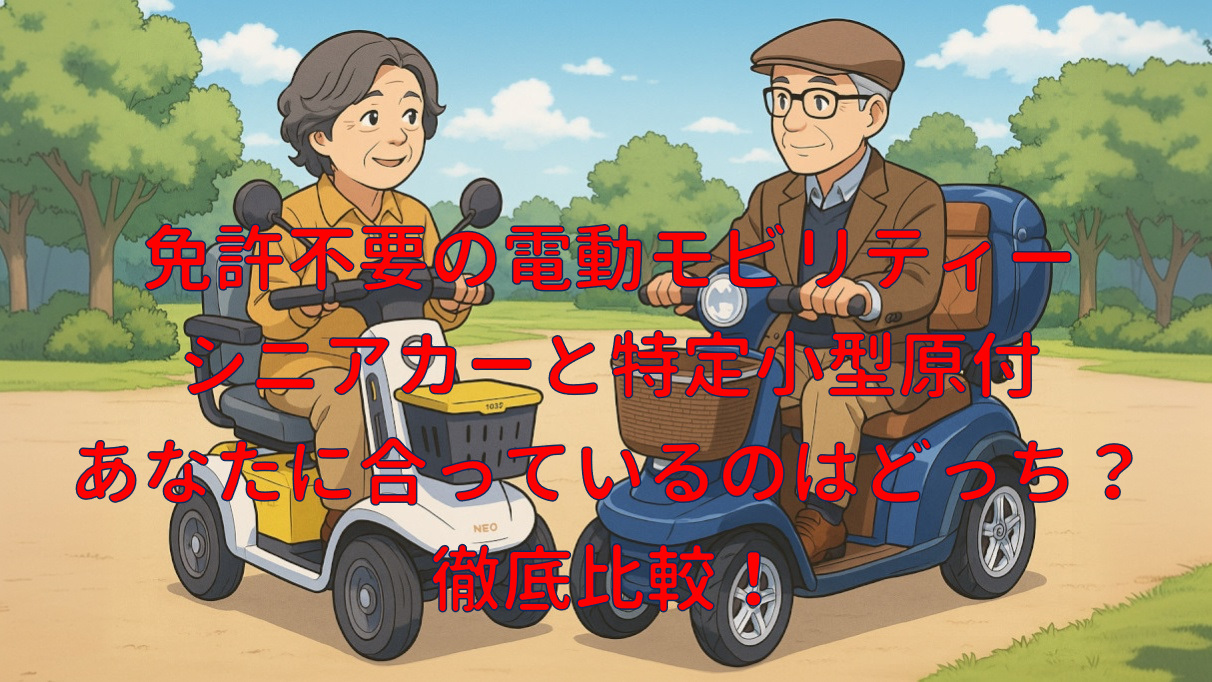 コアライトD4｜免許不要の電動モビリティーシニアカート特定小型原付を徹底比較。免許返納後の移動手段はどちらが良いの？